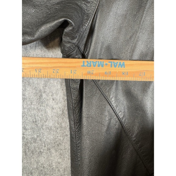 VTG G-III Global‎ Womens Leather Trench Coat Size Medium Black Gothic Steam Punk - Picture 12 of 12